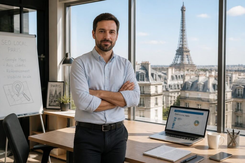 consultant seo geo à paris spécialisé dans le référencement localisé pour améliorer la visibilité de votre entreprise auprès de votre audience locale.